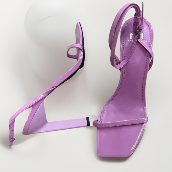 Marc Fisher Arthur Heels Size 7 Pink Strappy Square Toe Ankle Strap Modern Chic - Picture 1 of 12